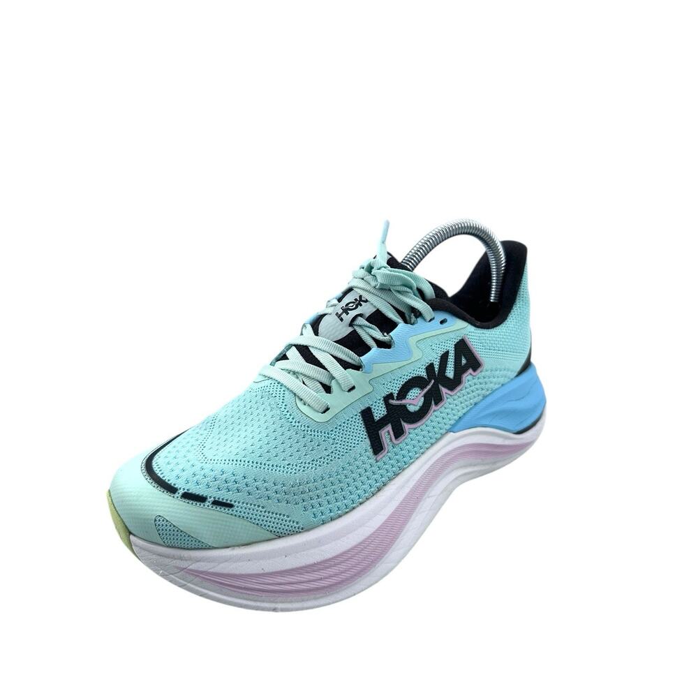 Hoka Athletic Shoes in Light Blue and Pink